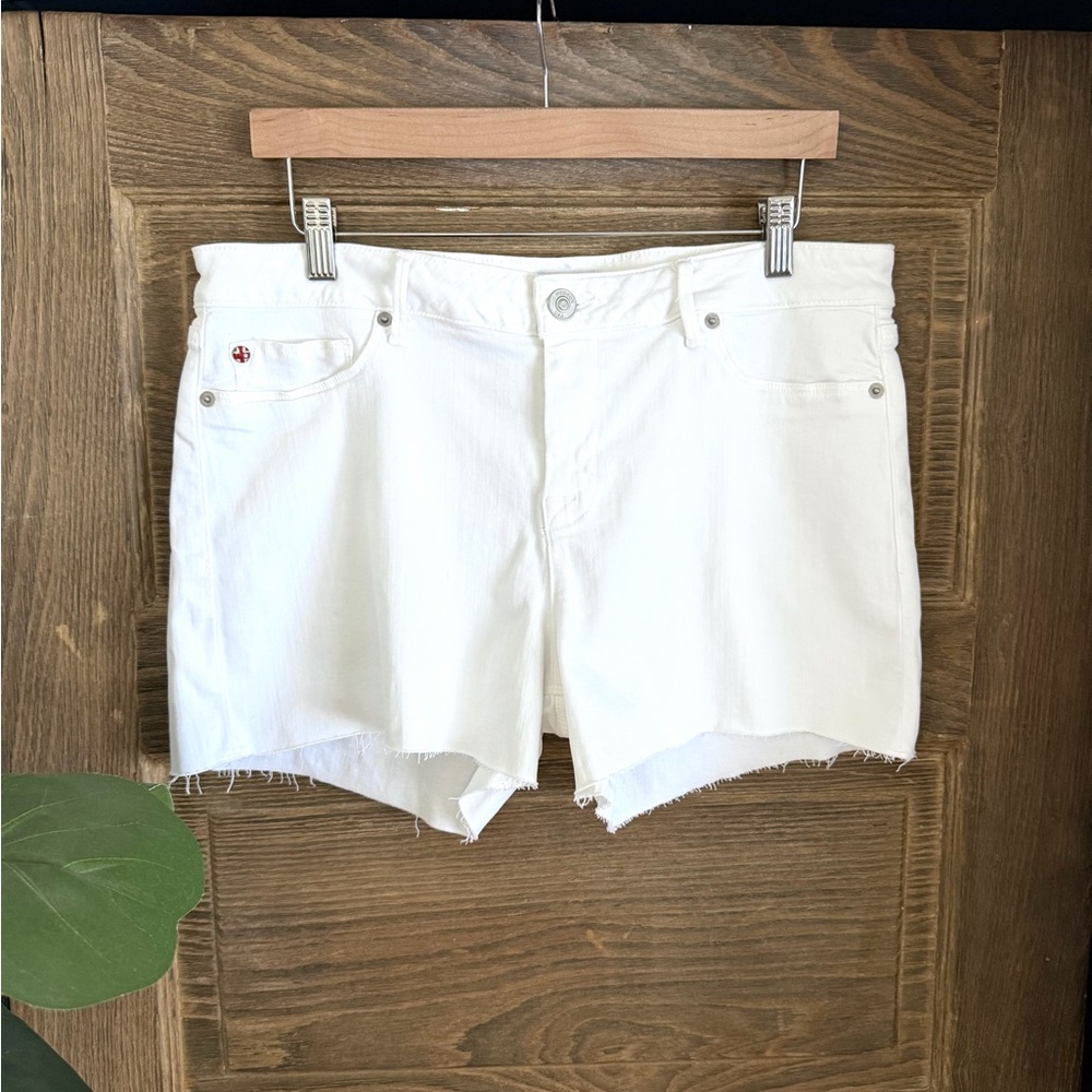 Hudson Amber Raw Hem Women's White Denim Shorts Size 31